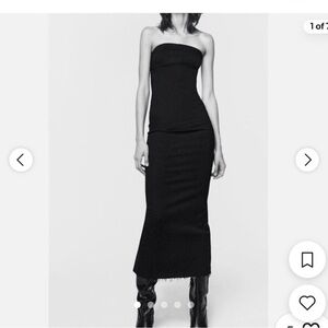 Zara Black Strapless Maxi Dress